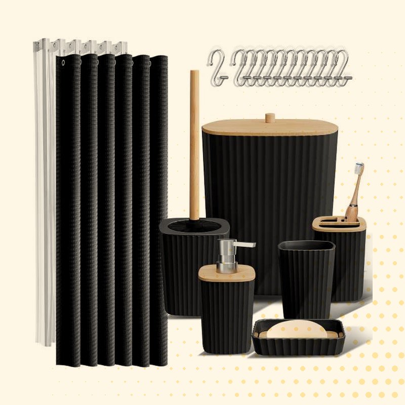 Clara Clark Black Bathroom Set