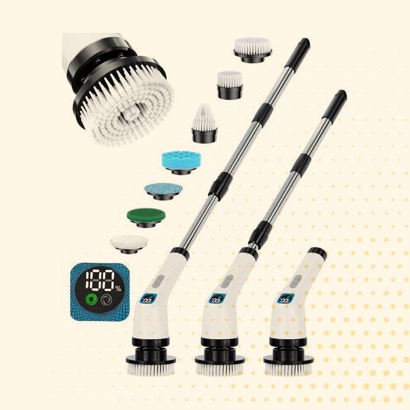 Electric Spin Scrubber with Long Handle